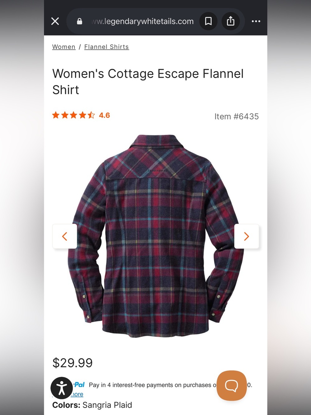 NWOT Legendary Whitetails Women’s Sangria Red Blue Purple Cottage Escape Flannel - Picture 2 of 14